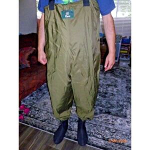 Orvis Mens Chest Fishing Waders Olive Green Adjustable Suspenders Neoprene Feet